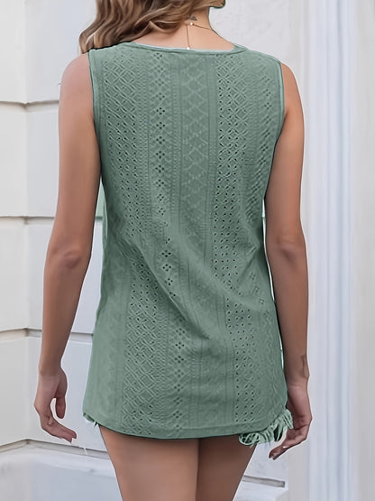 Summer Ladies Trendy T-shirt V-neck Sleeveless Tops Casual Loose Comfortable Vest Women