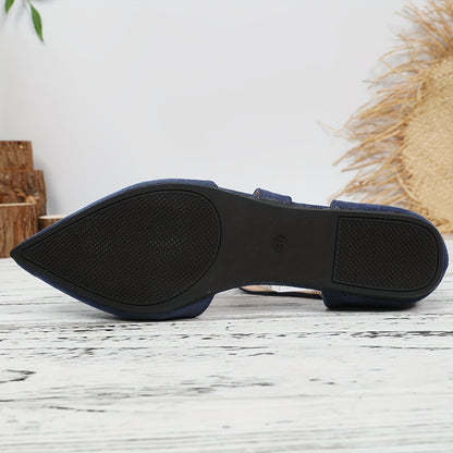 [Versatile Comfortable Shoes] Women's Spring And Autumn New Fashionable, Suitable for Pairing with Coffee Tee Versatile, Comfortable, Breathable, Lightweight, Water Diamond Pointed Shoes, Women Shoes