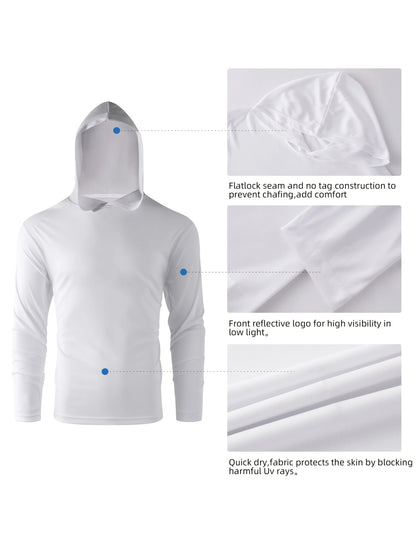 5pcs Men's Quick-Dry Breathable Hooded Sweatshirts - Moisture-Wicking Athletic Pullovers with Full-Zip Design, Gym, Outdoor & Casual Wear in Black, White, Gray, Blue, Orange | S-3XL Sizes | Multi-Sport Training Apparel for Running,,, Tennis & Beach Partie