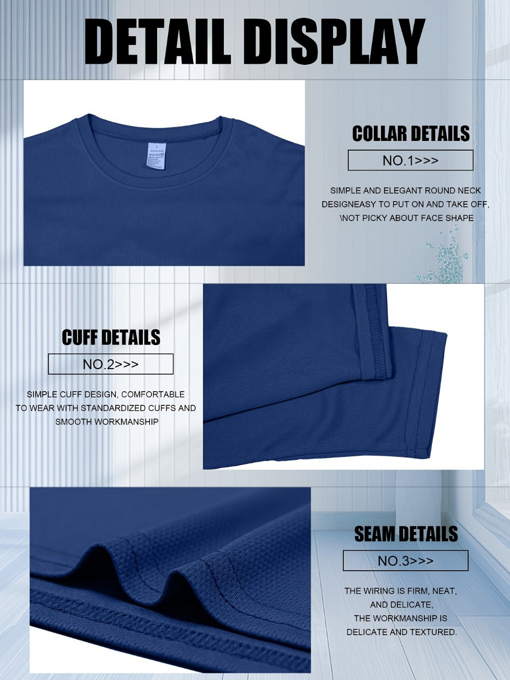 Men's Solid Color Shirt - Classic Neck Short Sleeve 264357