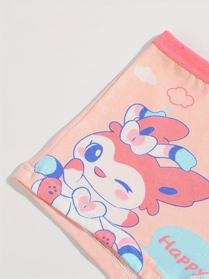 Random 8pcs Girls Cute Animal Print Boxers Underwear Cotton Comfortable Breathable Kids Girls Panty