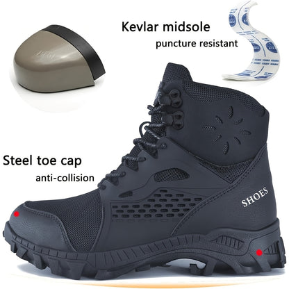 Steel Toe Boots for Men Women High Quality Work Construction Boots Safety Shoes Black