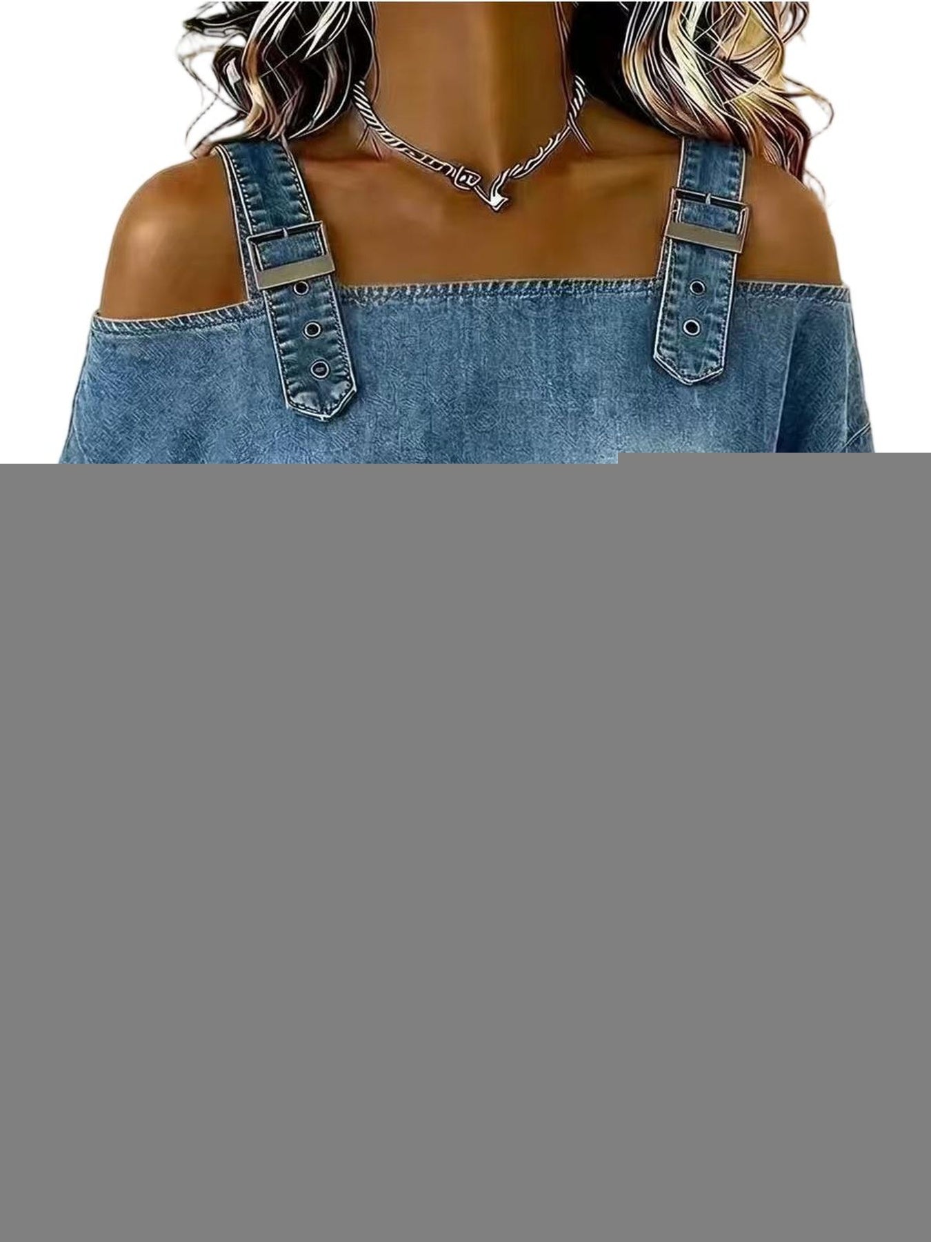 Women's Dress T-shirt with Elegant Style and Versatile Fit, Single-strap Collar, Shoulder Straps, Long-sleeved Top. Fashionable and Elegant for Women, Trendy.