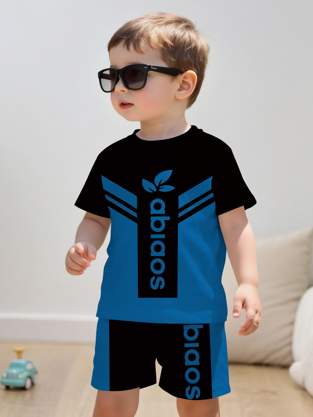 Baby Boy Graphic Outfit Set - Short Sleeve Summer
