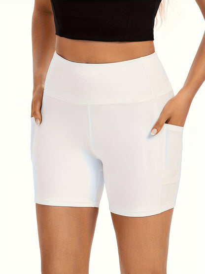 5pcs 5-Inch High-Waisted Rider Shorts, Women's Summer Shorts with Pockets, Ultra-Soft Belly Control No-See-Through Workout Running Yoga Shorts, 6-Inch Pant Length Shorts Mother's Day Gift