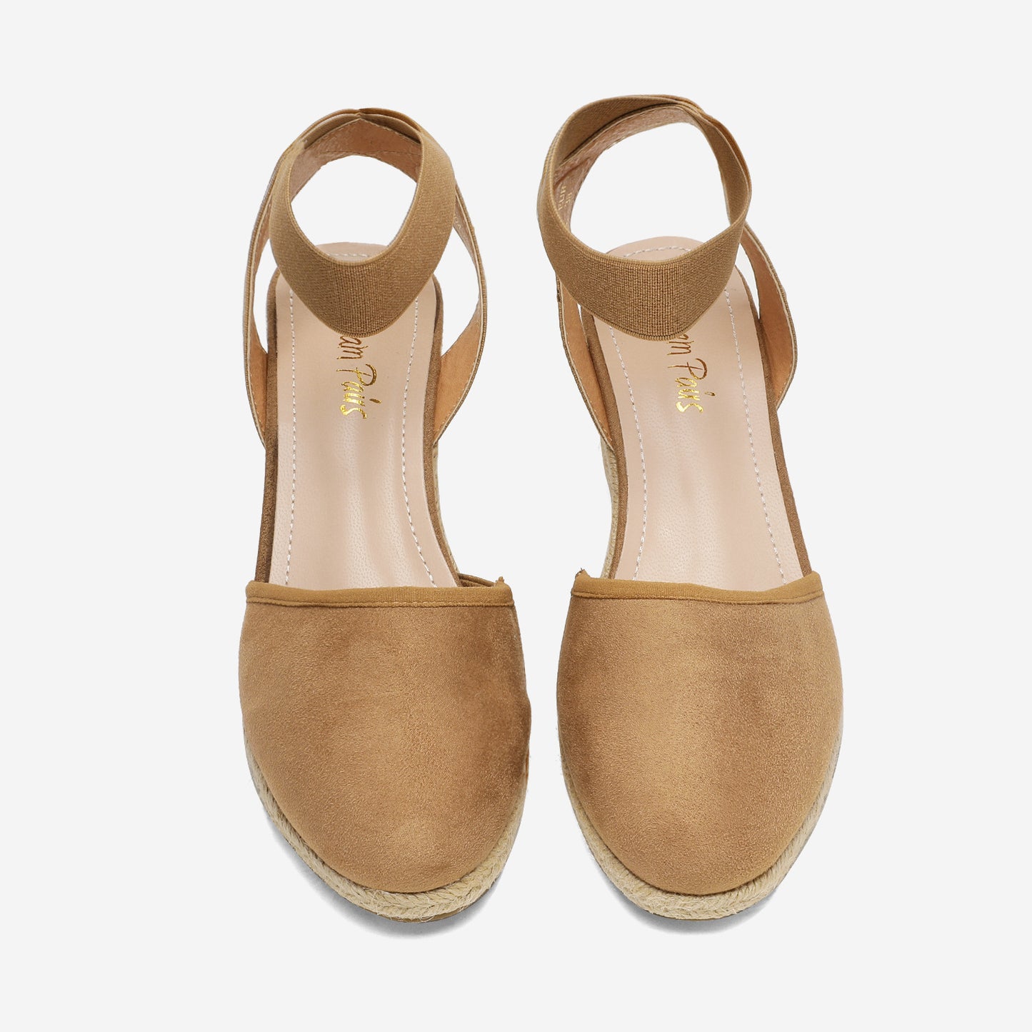 Women's Elastic Ankle Strap Espadrilles Wedge Sandals Closed Toe Platform For Women Ankle Strap Casual Comfortable Wedge Sandals Breathable And Comfortable, Suitable For Spring, Summer And Fall