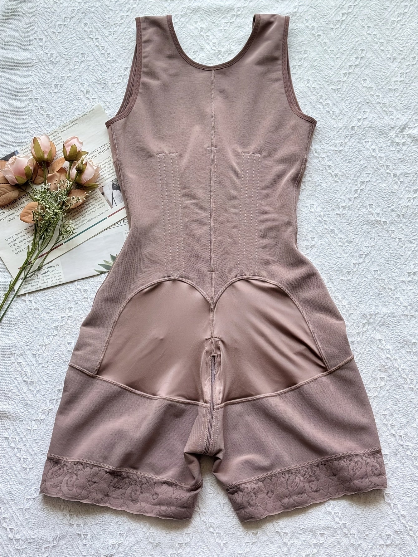 Women's 2-in-1 Adjustable Abdominal Shaping Bodysuit Post-Surgery Abdominal Control Full-Body Bodysuit | Leg-Shaping Shorts Hip-Lifting Zipper-Style Butt Lifter - Suitable for Daily Wear And Exercise | Strong Support Lines, Waist Shaping Garment