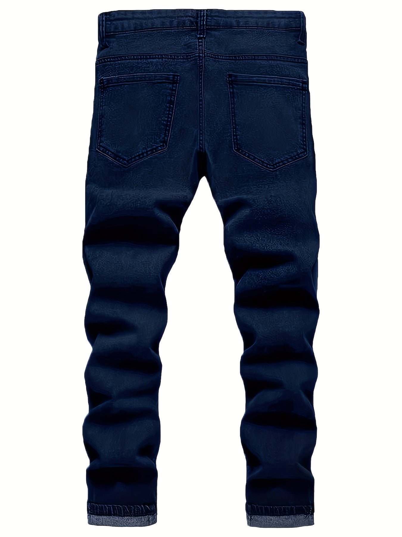 2-Pc Men'S Slim Fit Straight Leg Jeans - Y2K Retro Distressed Frayed Hem & Classic Styles, Trendy Versatile Streetwear Denim Pants for Casual Outfits