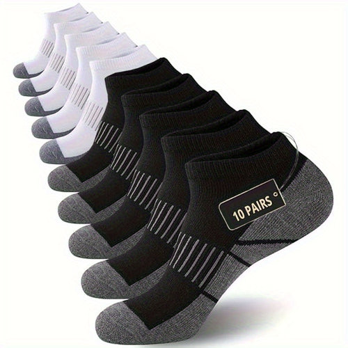 10 Pairs Of Men'S Socks; Men'S 10 Pairs Of Low-cut Comfortable Cushion Casual Socks New Year'S Gift; Christmas Gift