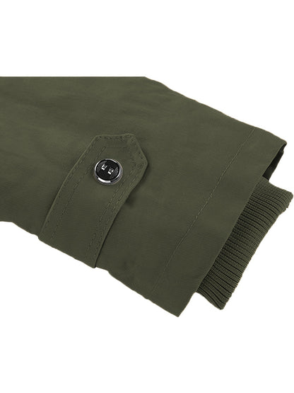 Men'S Jackets Fleece Lined Work Coats Warm Cargo Jackets with Hood