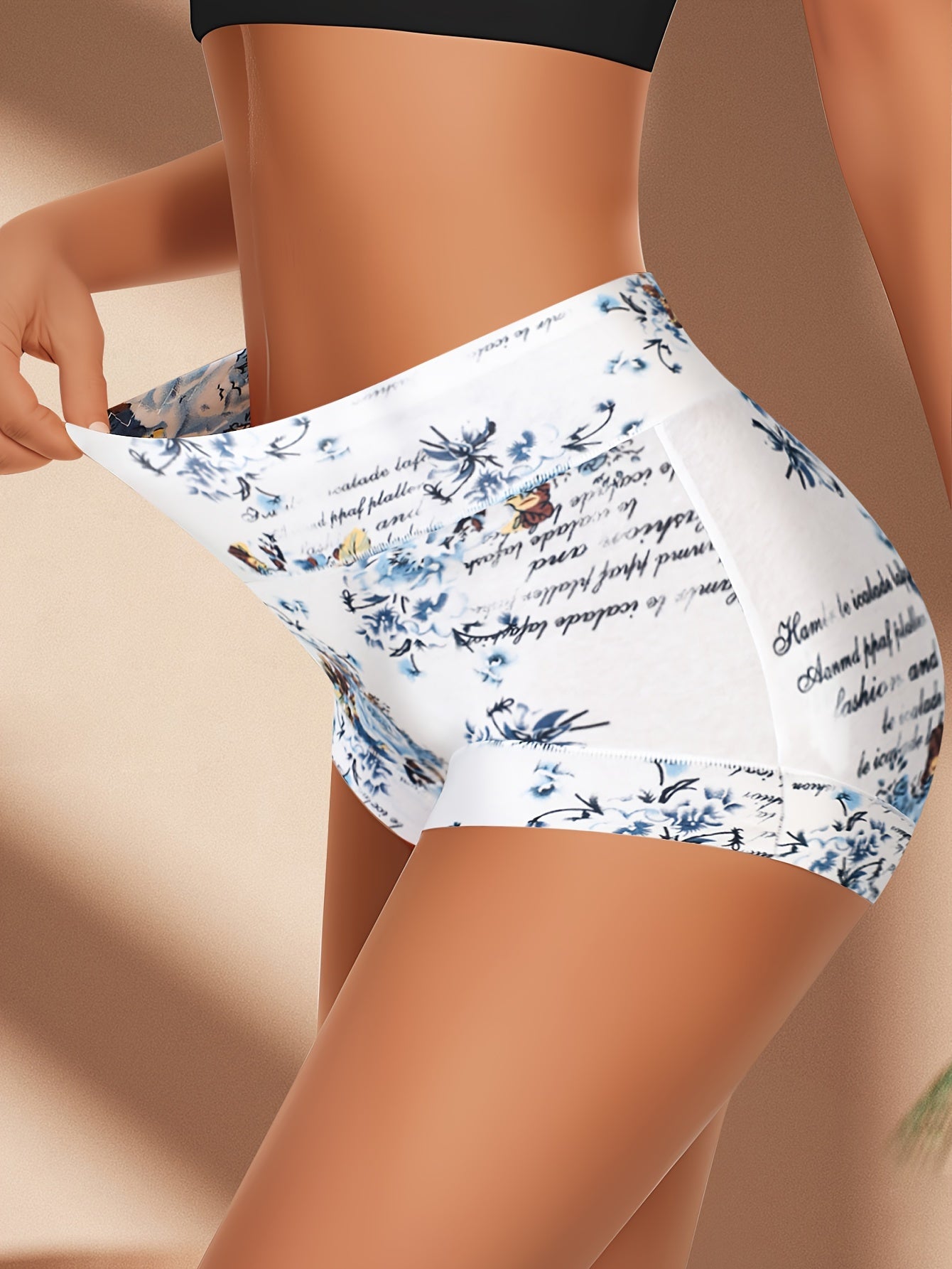 8pcs Women's Soft Modal Floral Boxer Briefs - Breathable, Skin-Friendly, Comfortable High-Waist Underwear with Elegant Floral Print for Casual Attire, Cute Underwear