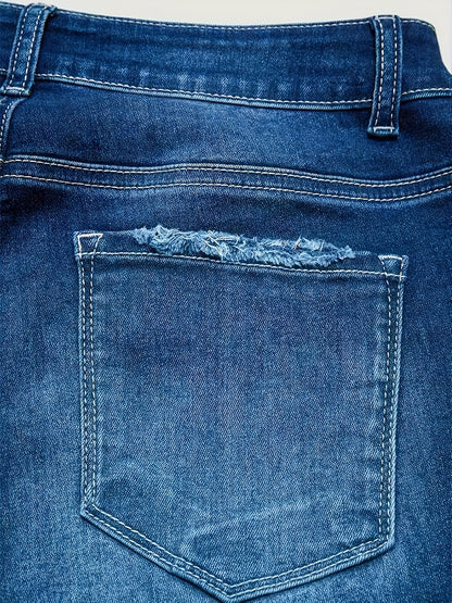 Denim Shorts for Women with a Blue Edge And Elastic Wrap