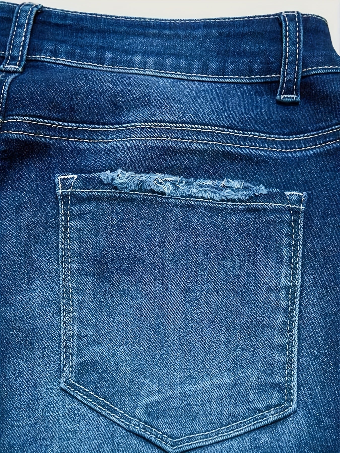 Denim Shorts for Women with a Blue Edge And Elastic Wrap