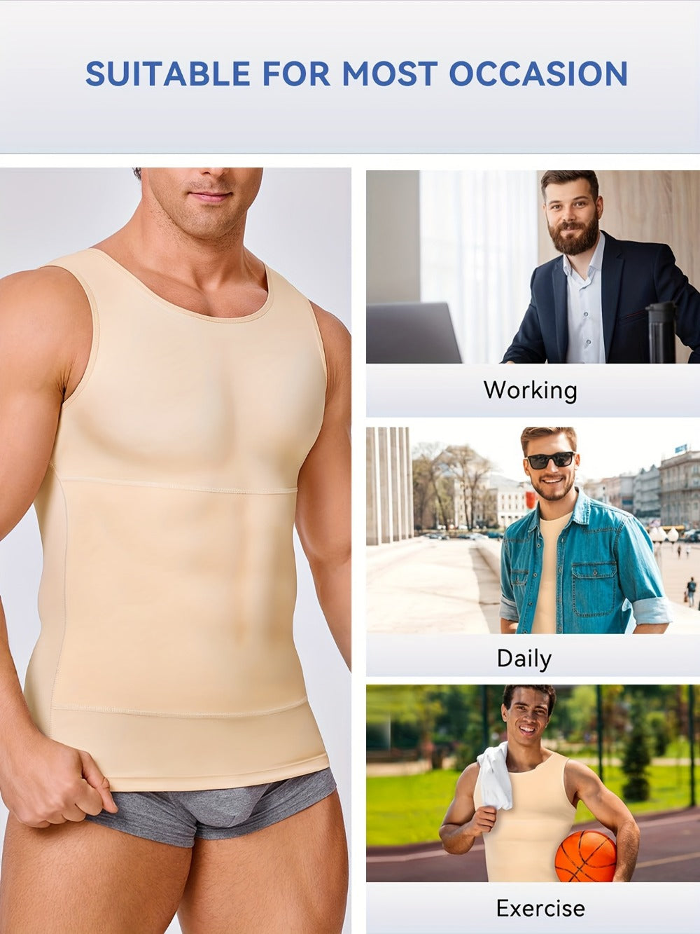 Men's Solid Color Tank Top - Sleeveless 855333