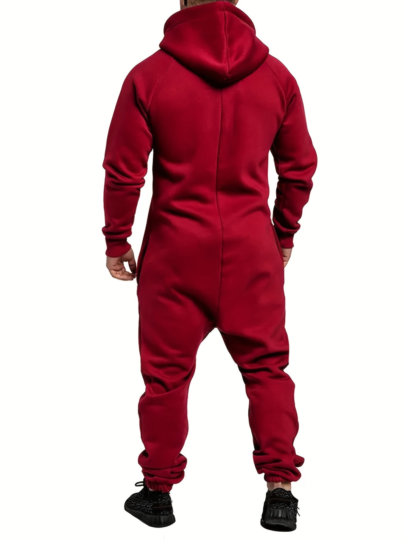 Hooded Fleece Jumpsuit, Kangaroo Pocket, Workwear, Comfortable And Stylish, Winter Clothes for Men, Home Pajamas, Camping Pajamas, Onesie Men, Men'S Clothes, Jumpsuit Men, Men'S Winter Clothes, Christmas, Local Warehouse, And Closeout