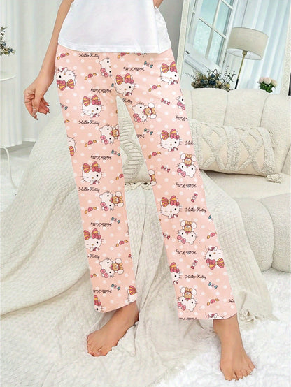 3pcs Hello Kitty Pajamas Pants Sanrio Anime Women's Pajama Pants Cartoon Couple Home Sleepwear Trousers Leisure Home Clothing
