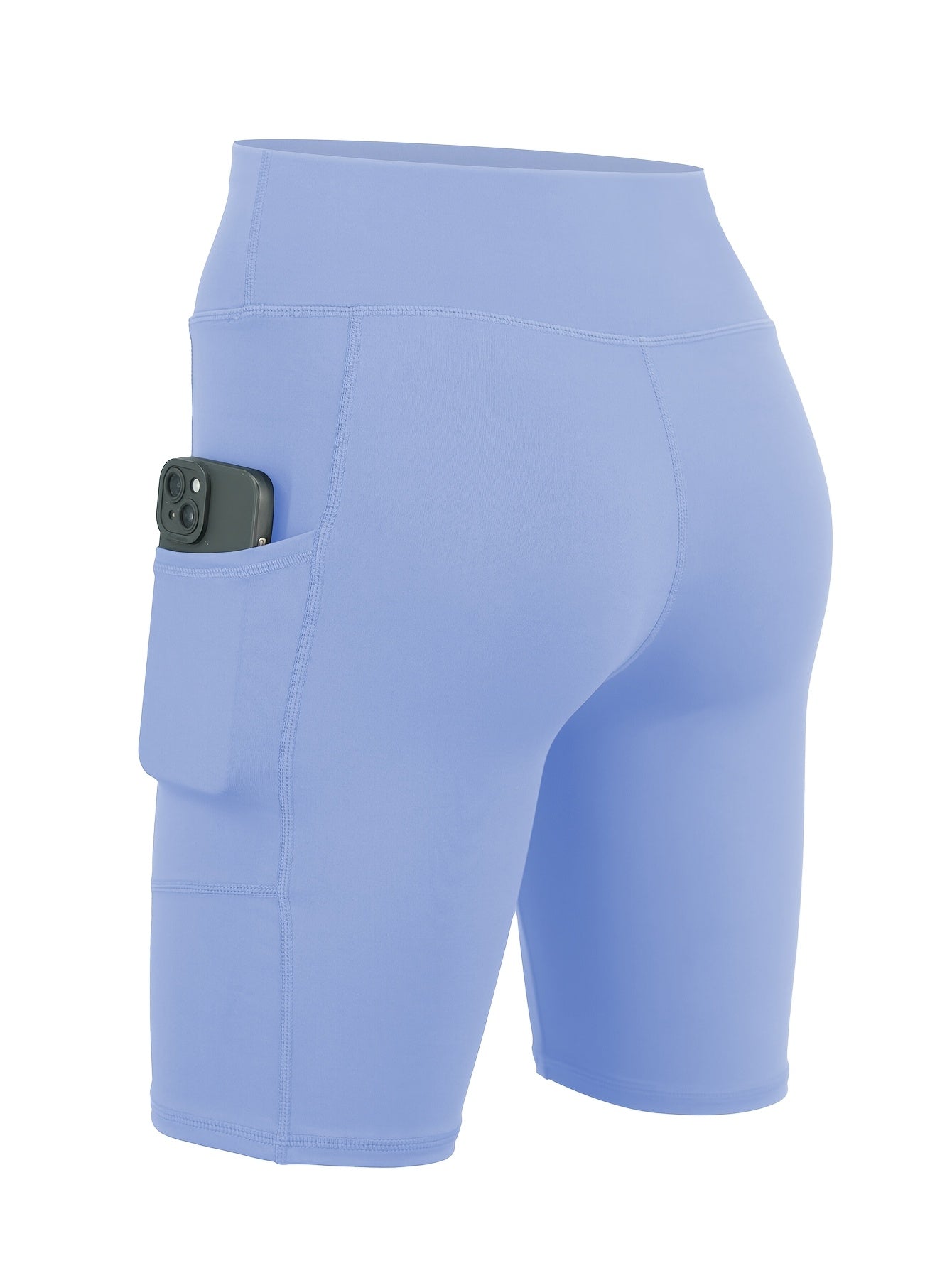 6-pack Large Size Sport Shorts For Women, Fashionable Casual Shorts, High-waist High-stretch Yoga Shorts, 5-inch Shorts With Phone Pocket