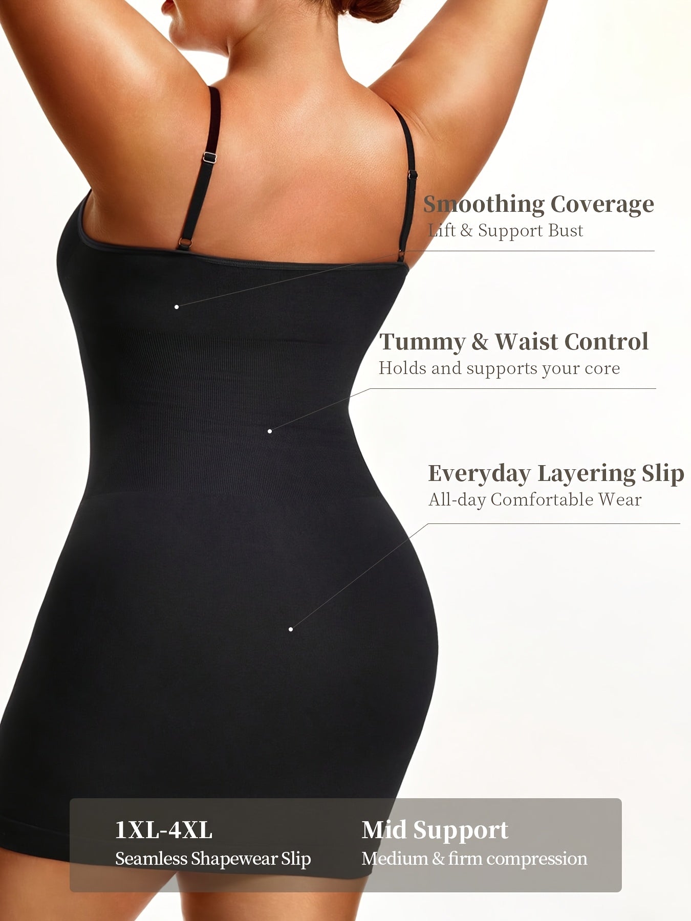 Plus-Size Body Shaper One-Piece Camisole Dress in Kardashian Style, Body Shaping And Toning, Lifting The Buttocks And Cinching The Waist, with Soft And Comfortable Fabric
