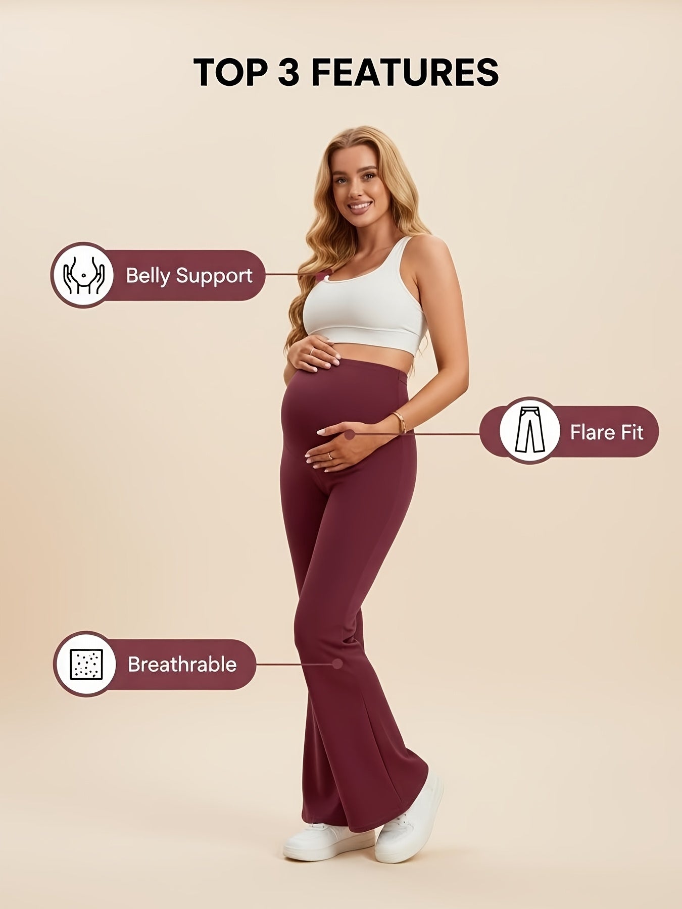 4pcs High-Waisted Maternity Yoga Pants with Belly Band Support - Soft Stretchy Pregnancy Workout Leggings, Suitable for Fitness, Running, Belly-Bottom Design for Prenatal Exercise & Casual Attire, Machine Washable