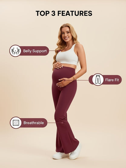 4pcs High-Waisted Maternity Yoga Pants with Belly Band Support - Soft Stretchy Pregnancy Workout Leggings, Suitable for Fitness, Running, Belly-Bottom Design for Prenatal Exercise & Casual Attire, Machine Washable