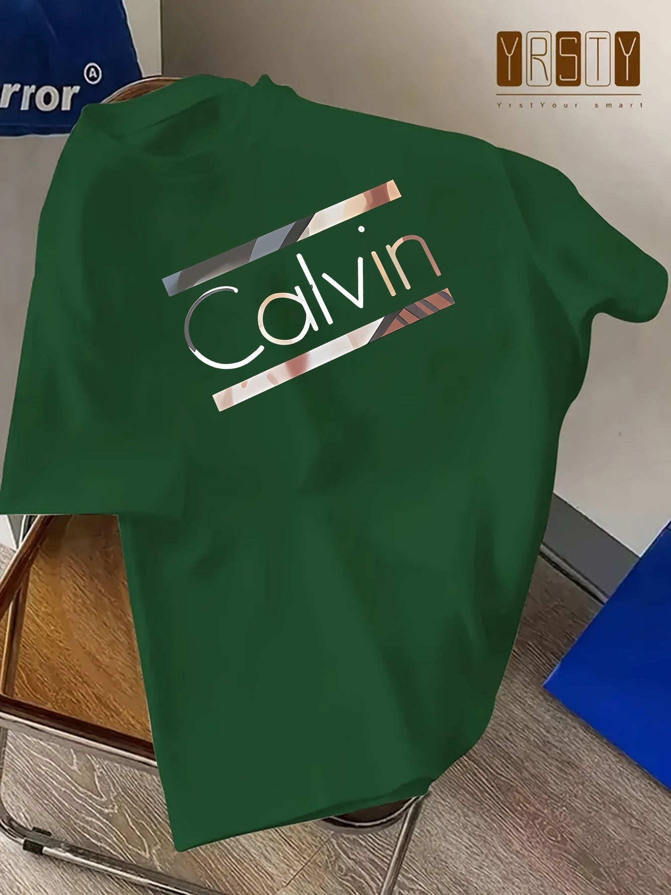 Men'S Casual T-Shirt Featuring a Creative Letter Design, Made from 100% Knit Fabric, Perfect for Spring And Summer with Its Short Sleeves, Stylish And Adaptable