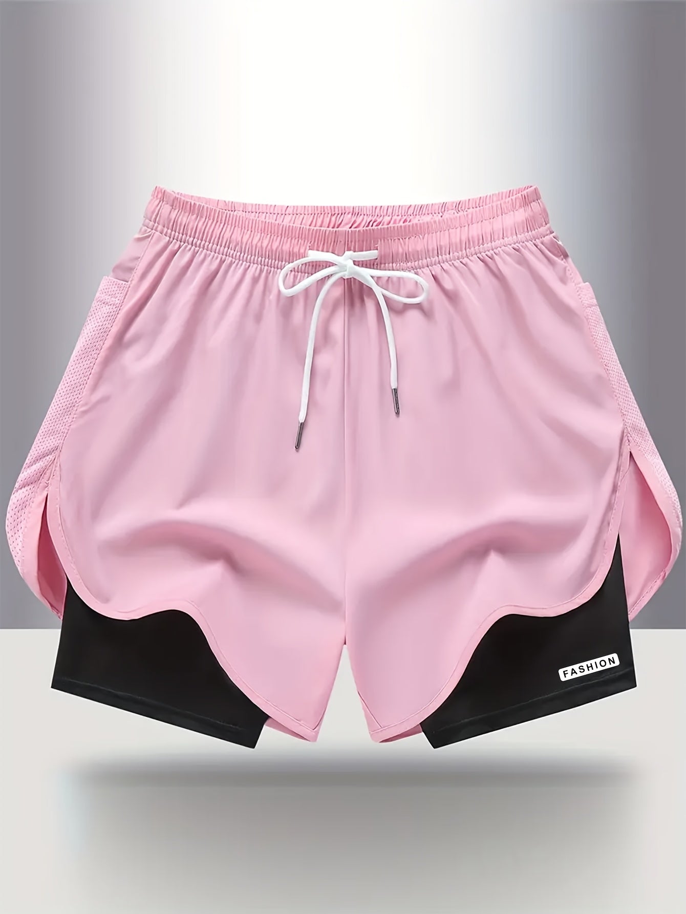 4pcs Summer Women's Casual Sports Shorts, Featuring A Two-piece Layering Design with Letters Suitable for Running And Casual Fitness, Come In Black, Gray, Green And