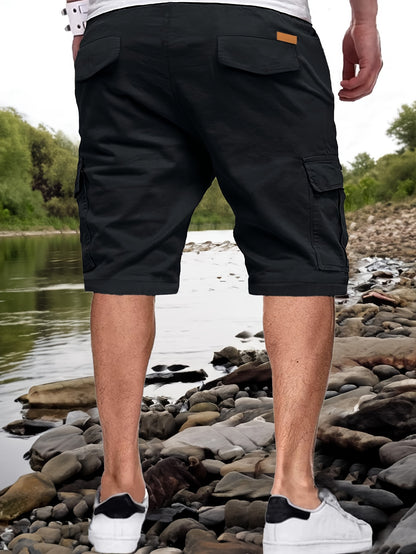 EXARUS Men'S Lightweight Quick-Dry Fishing And Hiking Shorts with Expandable Waist, 2pcs Set for Outdoor Casual Wear
