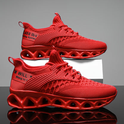 Red Sneakers for Men And Women Summer Mesh Surface Breathable Running Shoes Comfortable Soft Sole Hollowed-Out Mesh Shoes Light Trendy All-In-One Walking Women'S Casual Shoes Large Size Couple Shoes Fitness Jump Rope Playing Women'S Shoes