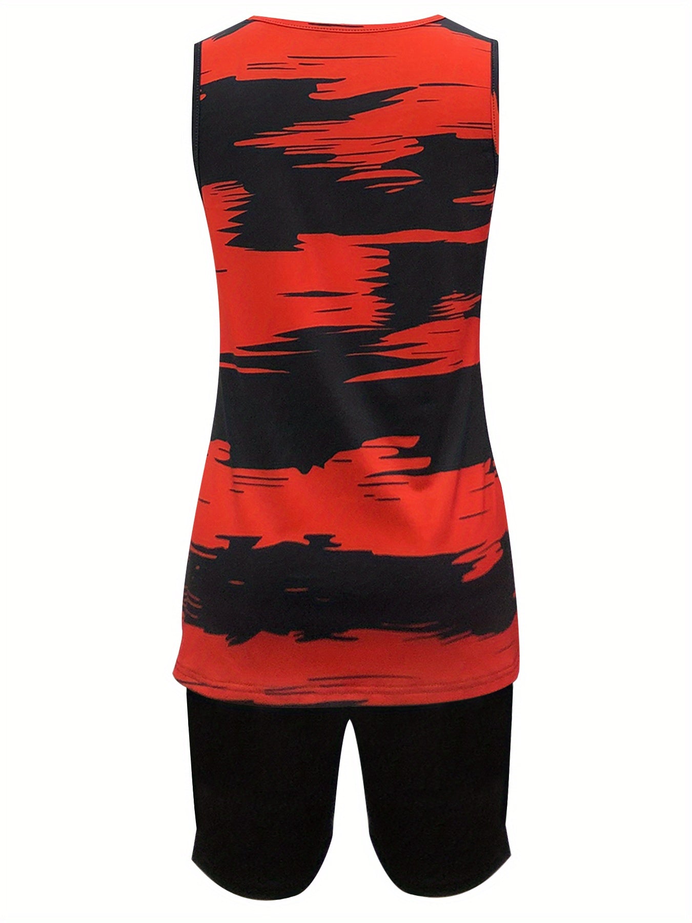 Set of a Sleeveless Tank Top with a V-Neck for Women And Fitted Shorts in a Solid Color