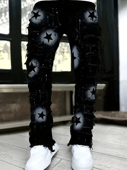Men's Straight Leg Jeans - Black Denim Clean Finish Modern 636645