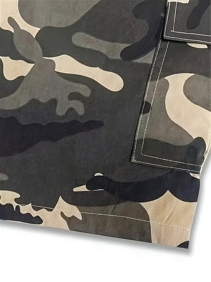3pcs Set Of Camouflage Work Casual Sports Shorts with Large Pockets, Summer Quick-dry Breathable Shorts with Elastic Waistband, Perfect for Outdoor, for Teenager