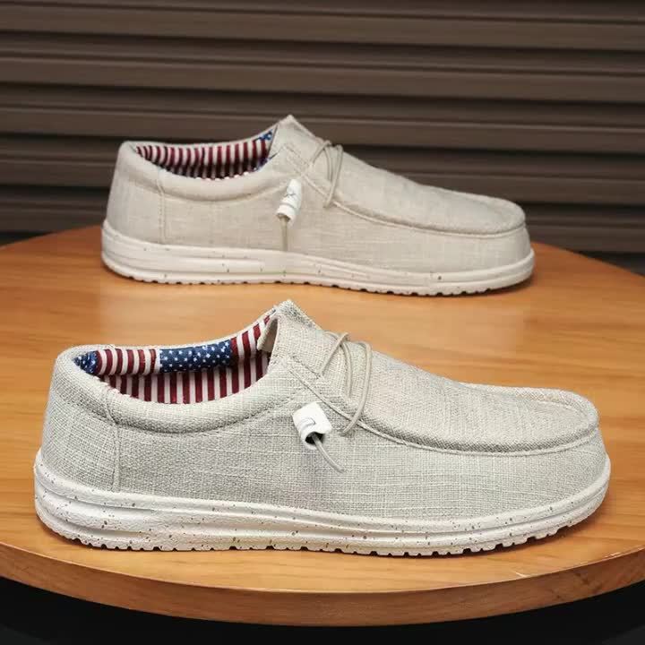 HDOXSE 2024 Summer New Men'S Footwear Line: Airy Canvas Sneakers for Men, Stylish Multi-Purpose Slip-On Casual Shoes, Men'S Loafers, And Driving Footwear