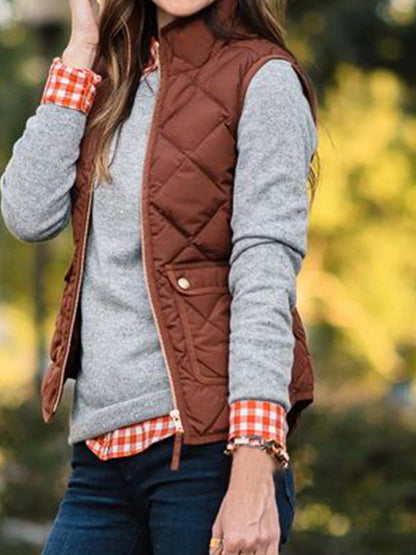 Womens Puffer Padded Vest Jacket Gilet Ladies Sleeveless Coat Winter Warm Snowsuit Jacket
