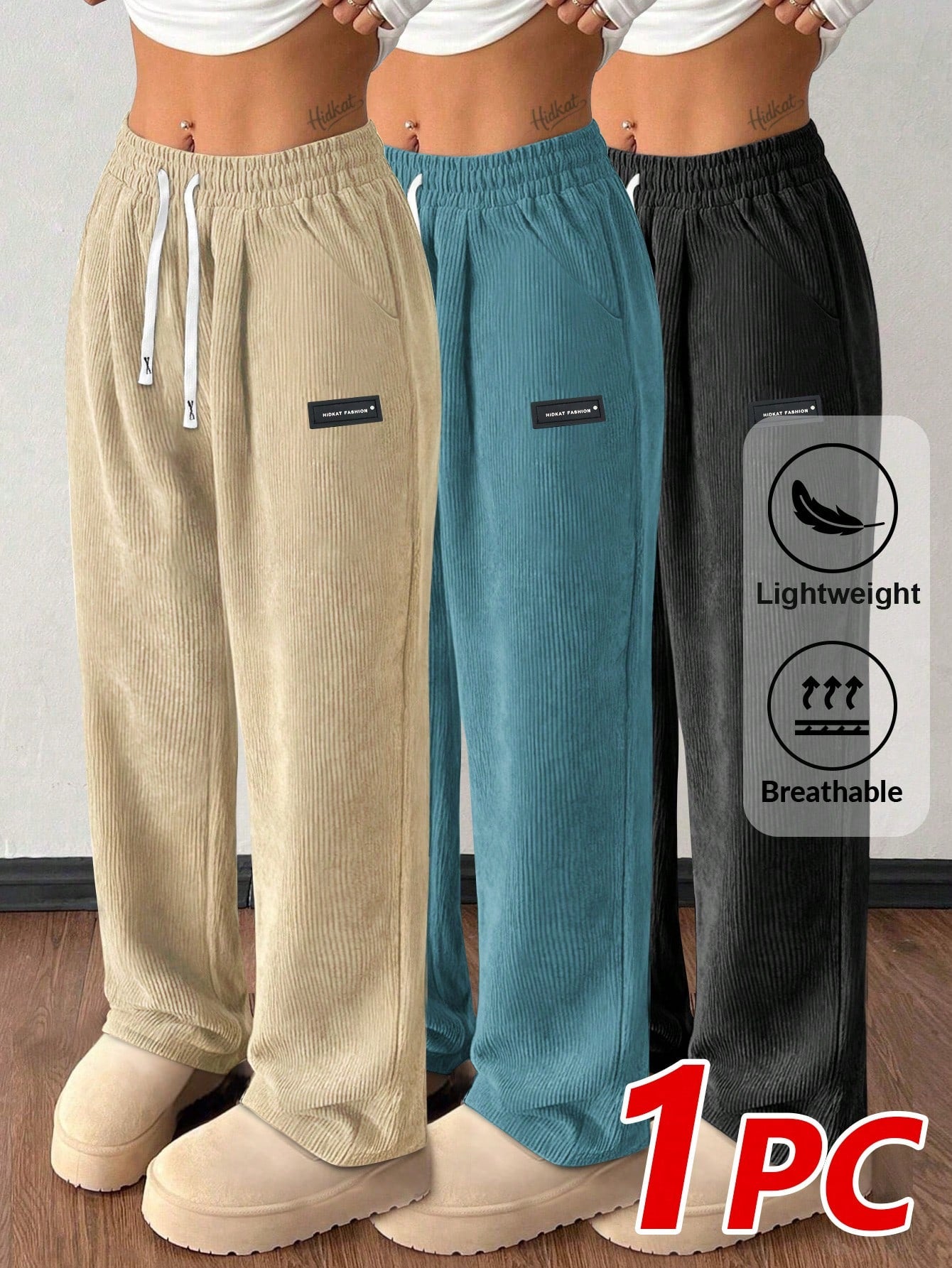 Women's Khaki Polyester Pants - product view 11