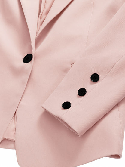 Elegant Women's Suit Set, Fashionable Business Style Solid Color Professional Blazer and Trousers 4pcs Set