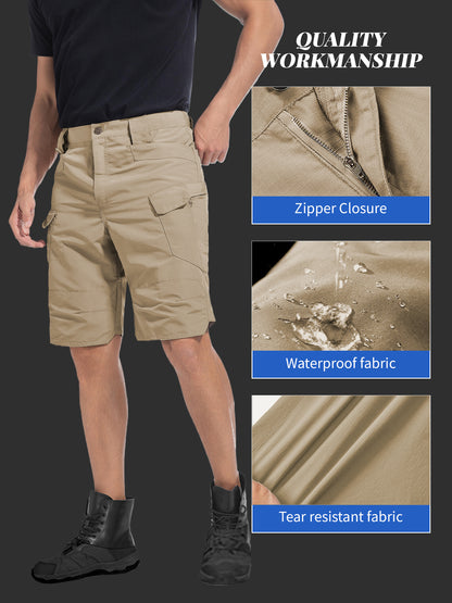 2pcs Cargo Shorts for Men Outdoor Casual Hiking Work Shorts with Multi-Pocket (No Belt)