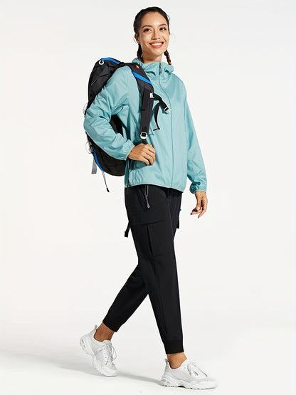 Women'S Cargo Joggers Hiking Pants Lightweight Quick Dry Camping 50+ Zippered Pockets
