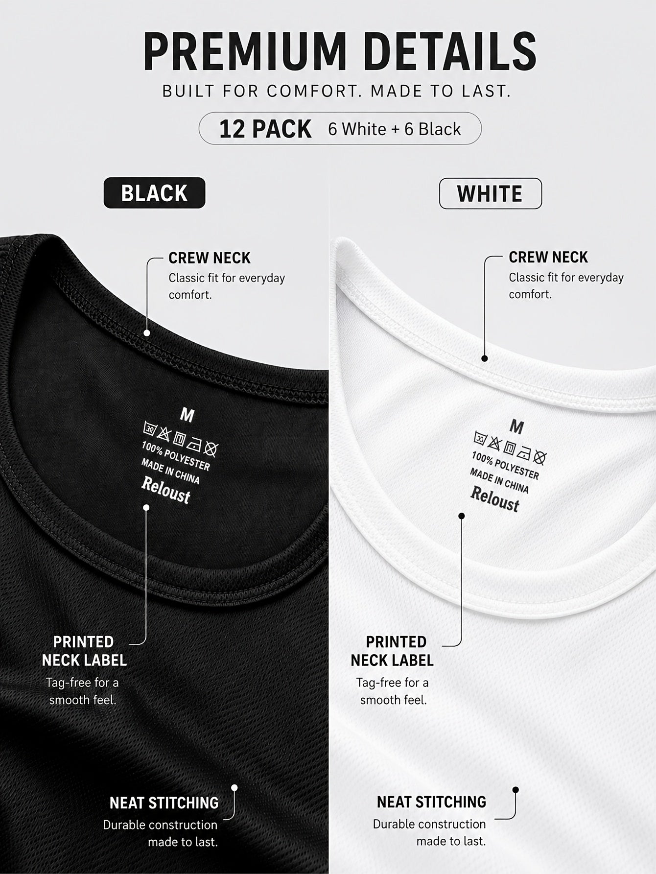 12pcs Unisex Men's And Women's Gym T Shirts, Moisture Wicking Quick Dry Short Sleeve Crew Neck Tees, Loose Fit Breathable Athletic Shirts for Workout, Training And Daily Rotation, Multi Pc Value Set, Camisetas Para Hombre