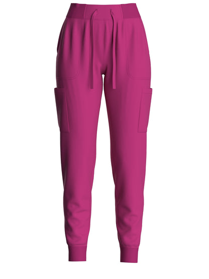 Women's Solid Two-piece Set - Elegant Short Sleeve V Neck Scrub Top & Drawstring Pants Outfits, Clothing