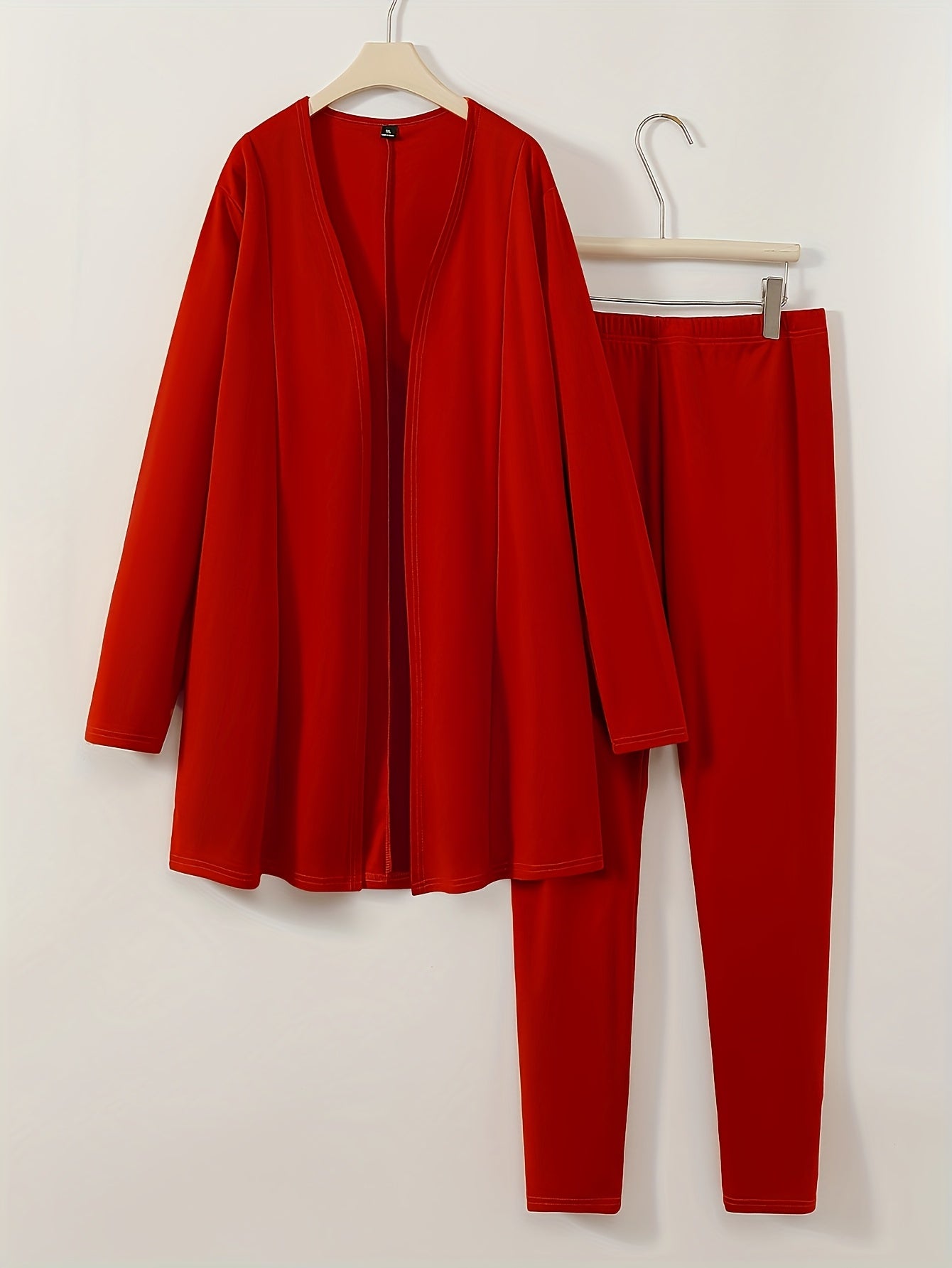 Plus Size - Plus Size - Plus Size Women'S Suit Jacket, Long Pants Two-Piece Set, Fashionable Casual Suit Set