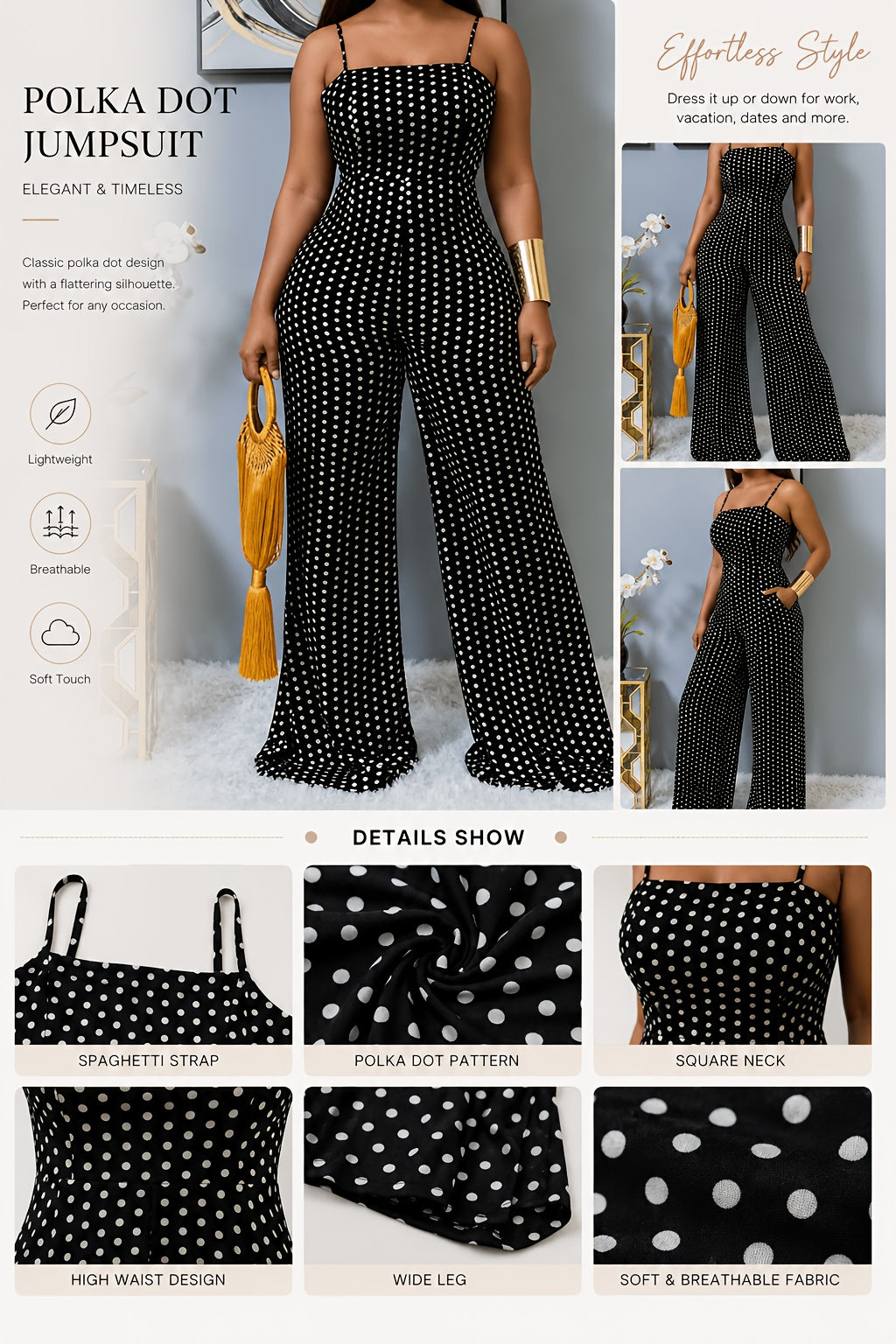 Summer Women'S Polka Dot Print Strapless Jumpsuit