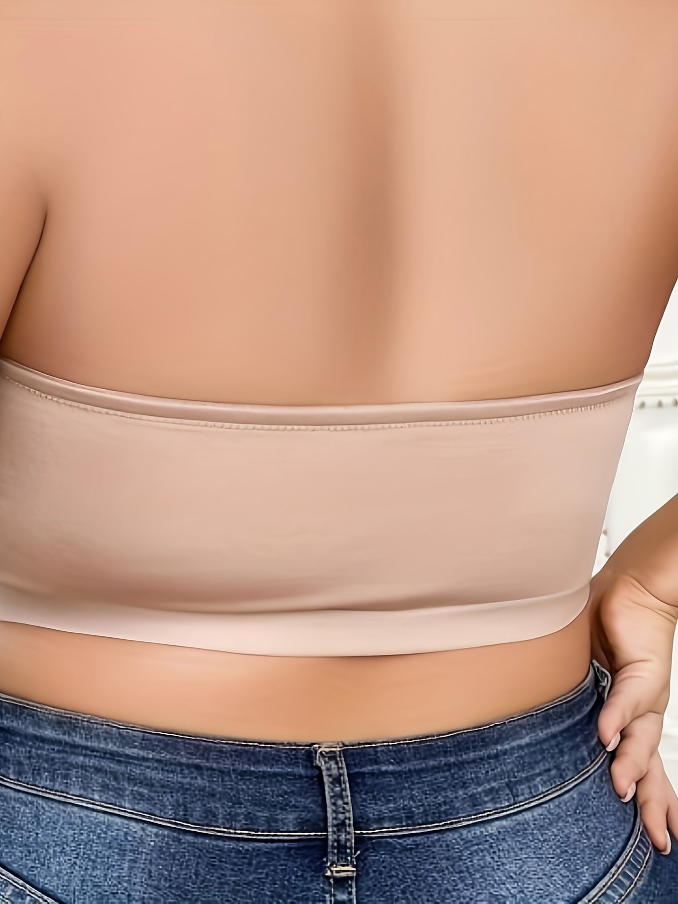 [Strapless Seamless Bra] Smooth Strapless Bra With Natural Light, Seamless And Invisible Side Clasps, Providing Uplift And Support