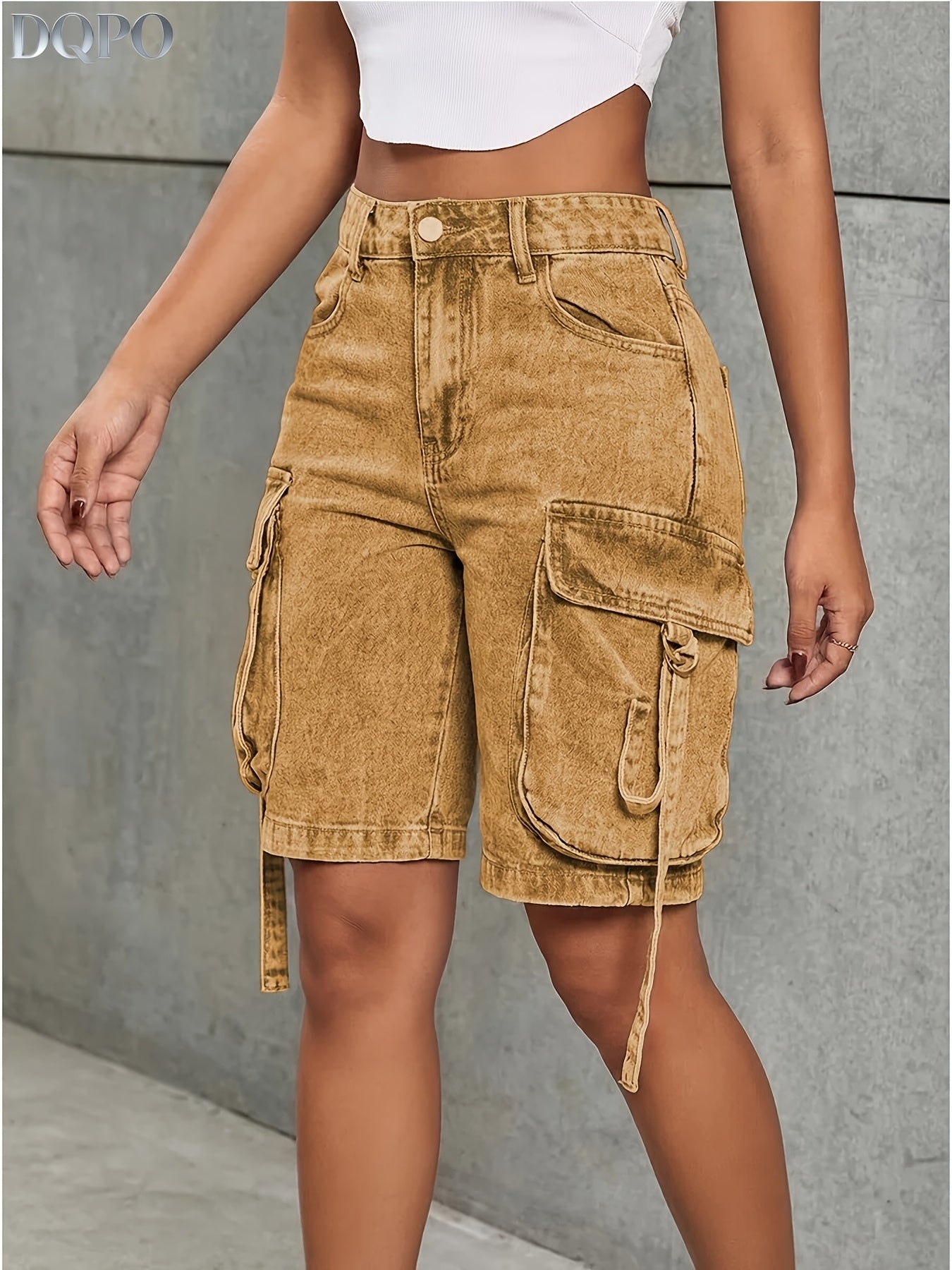 Yellowish-brown Denim High-Waist Jeans - product view 12