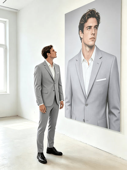 Men's Suits for Men, Trajes Para Hombres Elegantes - Solid Color Serge Blazer Pants Set, Slim Fit Modern Men's 2pcs Suit for Business, Formal & Graduation Events