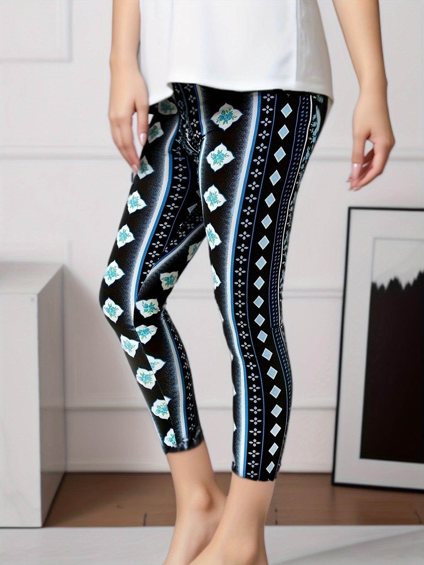 Leggings for Women Tie-Dye & Printed Fashion Leggings Regular/ One Size
