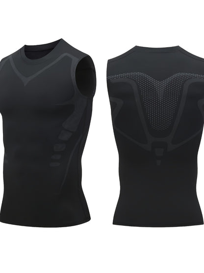 Men's 3-Pack Compression Tank Tops - Quick-Dry Sleeveless Base Layer