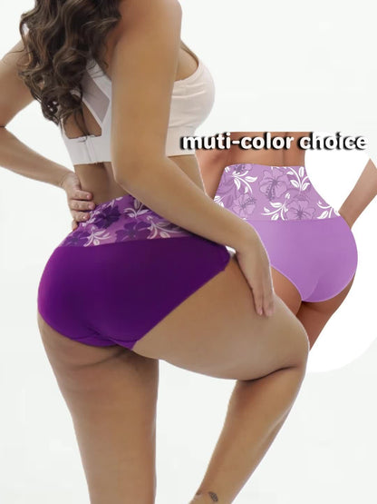 6 Packs, Large Size Underwear, Ice Women'S Underwear, Naked And Traceless, High Waist And Belly-Closing, Color Combination, Summer Thin Style, Women'S Underwear