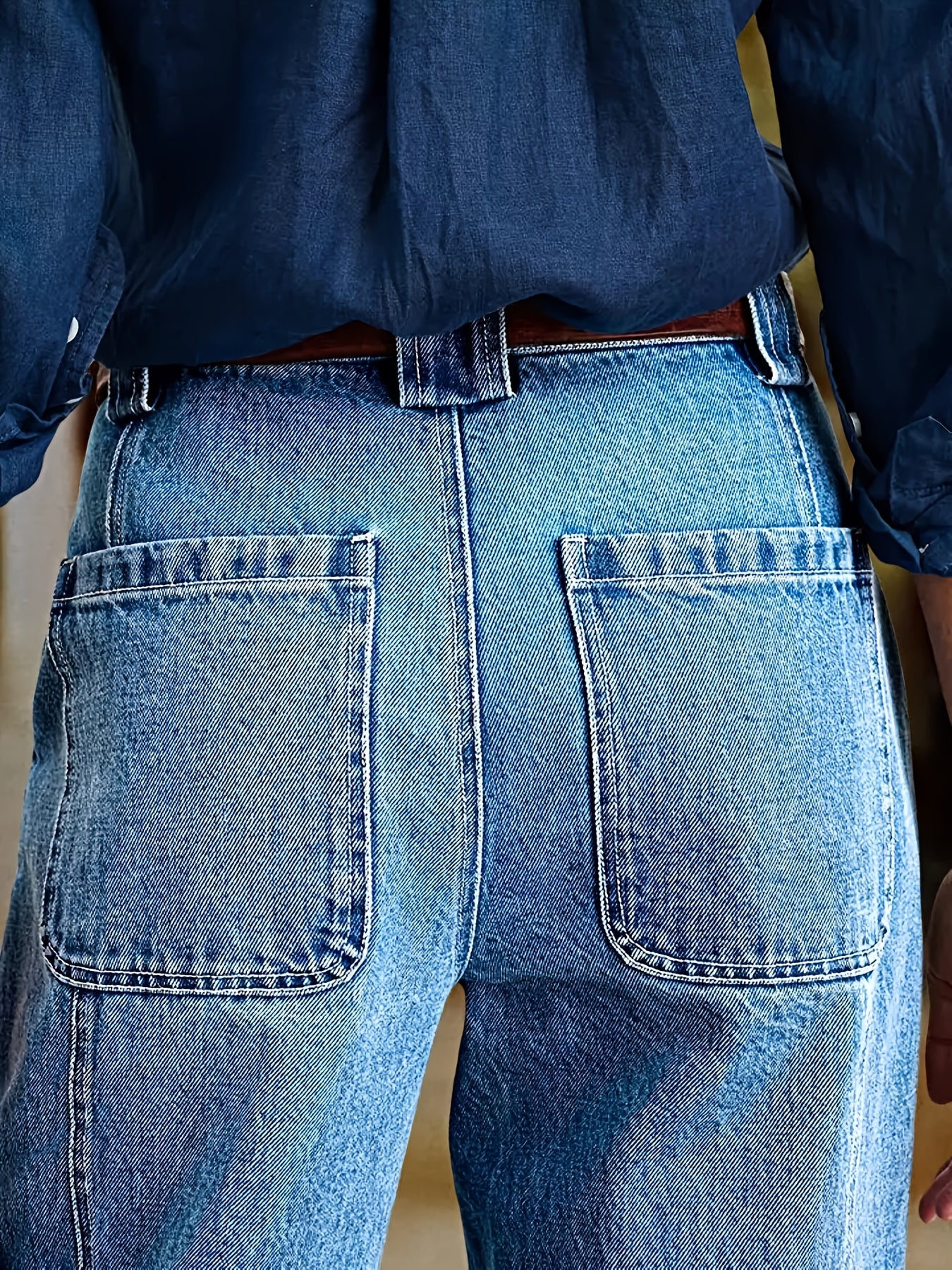 Women's Lake Blue Oversized Jeans - product view 2