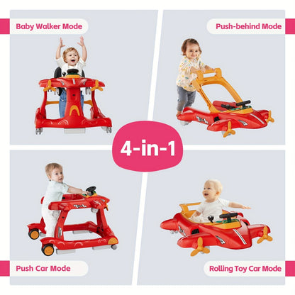 Baby Walker - Foldable Adjustable Padded 6-in-1