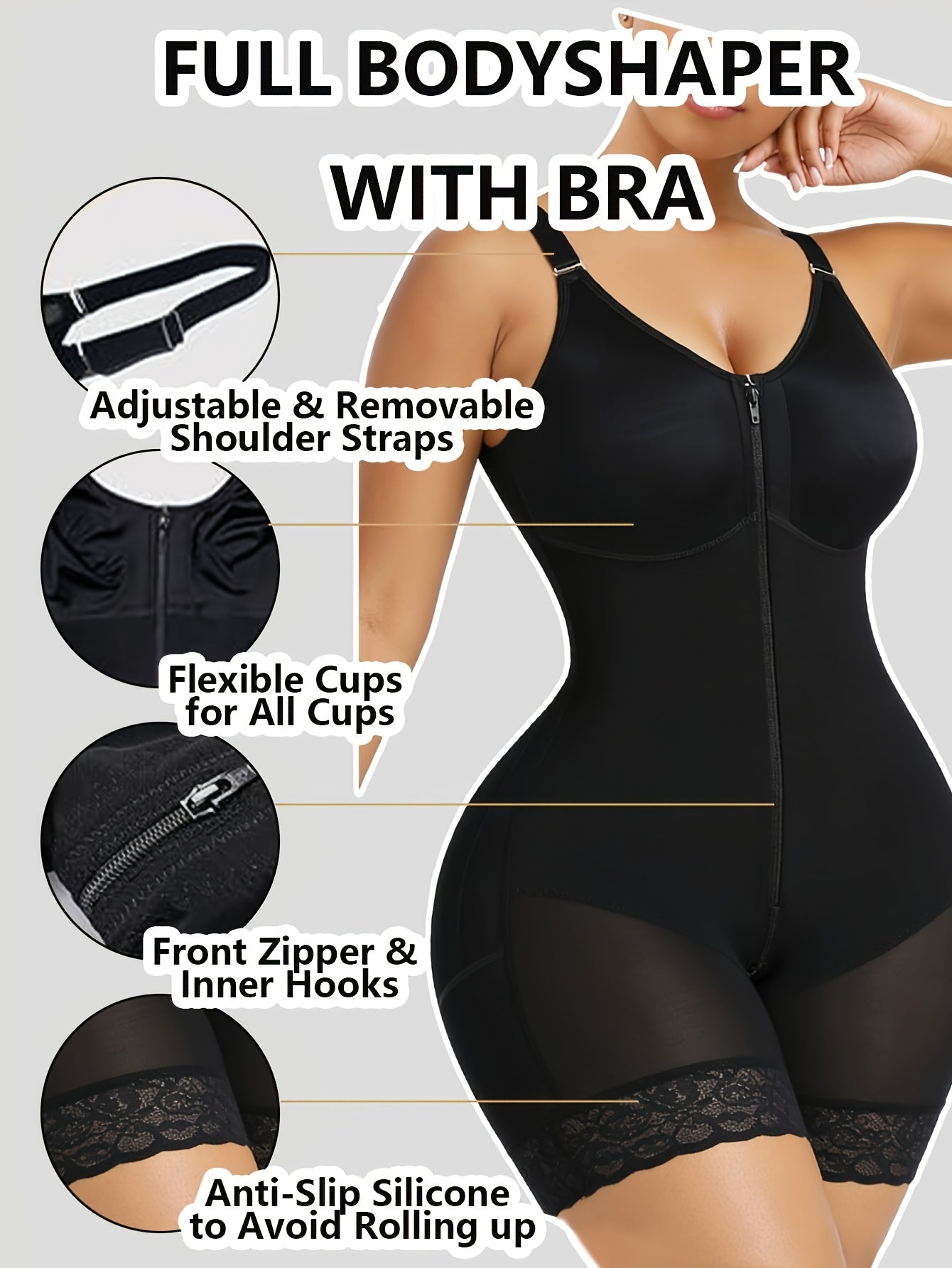 Women's Sports Yoga Shaper: Tummy-Tucking, Butt-Lifting, And Body-Sculpting Pants with Zipper, Detachable Straps, And Zipper Crotch; Gym And Casual Workout Tummy-Tucking Shaper; Top Summer Choice for Tummy Control; Waist And Abdominal Shaping Band